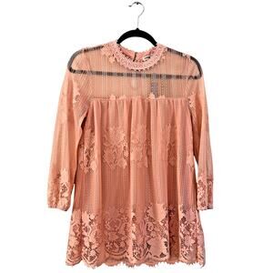 NWT Chance or Fate Sheer lined Lace Top Mauve cottagecore romance SZ M